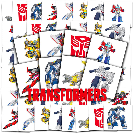 Transformers Temporary Tattoos Party Favors Bundle ~ 70+ Perforated Individual 2" x 2" Transformers Tattoos for Kids Boys Girls (Transformers Party Supplies MADE IN USA)