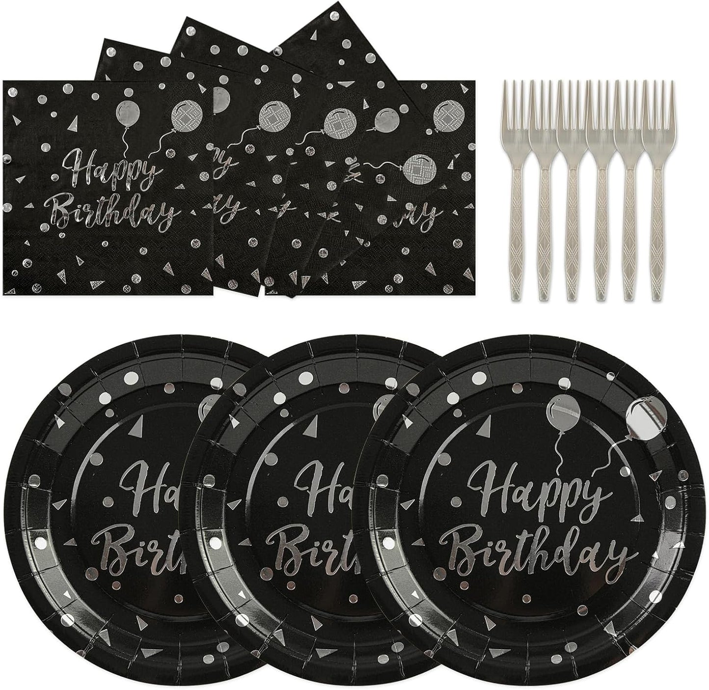 75PCS Paper Plates and Napkins Set - White and Gold Dot Disposable Party Dinnerware Includes Paper Plates, Napkins, Forks Decorations for 2026 New Year, Birthday, Wedding and Holiday, Serves 25