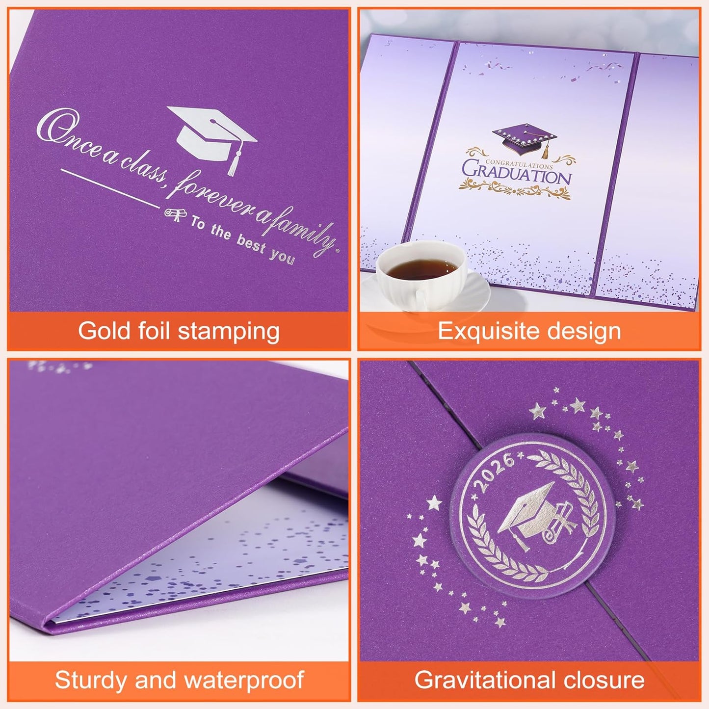 Graduation Guest Book 2026 Graduation Party Decorations Class of 2026 Graduation Sign in Book Signature Board Keepsake Grad Party Supplies College High School Graduation Gift Card Book (Blue)