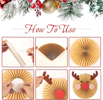 Easy Joy Paper Leaves Decorations for Wall Paper Fans Classroom Decoration Leaves Backdrop Decor Wall Decor,Set of 9