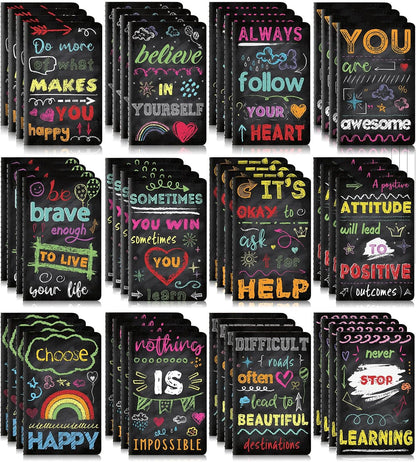 Outus 24 Pieces Mini Inspirational Notepads Motivational Small Pocket Journal Notebook Inspiring Note Pads Gift for School Office Travel Coworkers Supplies, 12 Styles (Simple Style)