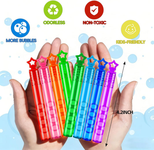 32 Pcs Mini Bubble Wadns Party Favors for Kids,8-Color Bubble Stick, Thanksgiving and New Year, Theme Birthday, Wedding, Summer Girls and Boys Carnival, Outdoor Gifts for Students