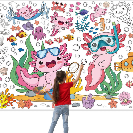 InIsaJace Giant Positive Coloring Poster, Positive Encourage Coloring Tablecloth, I Am Creative DIY Poster Party Supplies Decor for Home Activities(31x71 Inches)
