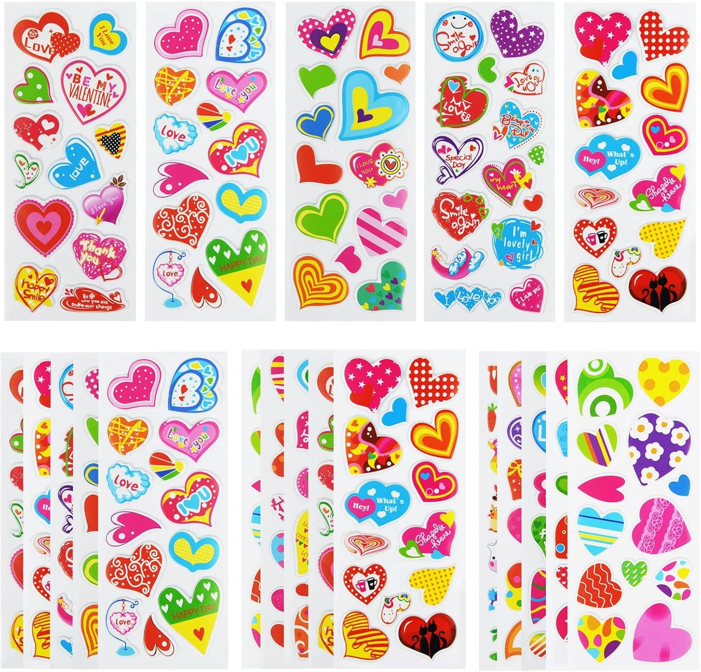 24 Sheets(500+) 3D Puffy Stickers for Toddlers Kids, Bulk Preschool Sticker Sheets for Reward, Craft, Scrapbooking Including Animal, Fruits, Dinosaurs, Fish and More