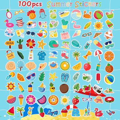 OHOME 100 PCS Water Bottle Stickers for Kids,Cute Animal Aesthetic Sticker Pack - Waterproof Vinyl Kawaii Stickers for Girls Boy Classroom Prizes,Party Favors for Scrapbook, Laptops, Journal,Birthday