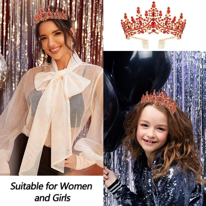 VELSCRUN Purple Crystal Birthday Tiara Crowns for Women Girls It's My Birthday Sash Queen Girls Princess Crown with Combs Happy Birth Party Decorations Mom Sisters Birth Gift Hair Accessories