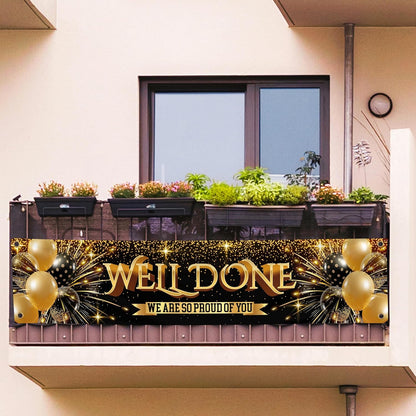 Welcome Banner - Black and Gold Welcome Home Decorations 6 x 1.3ft - Welcome Back Banner - We Missed You So Much