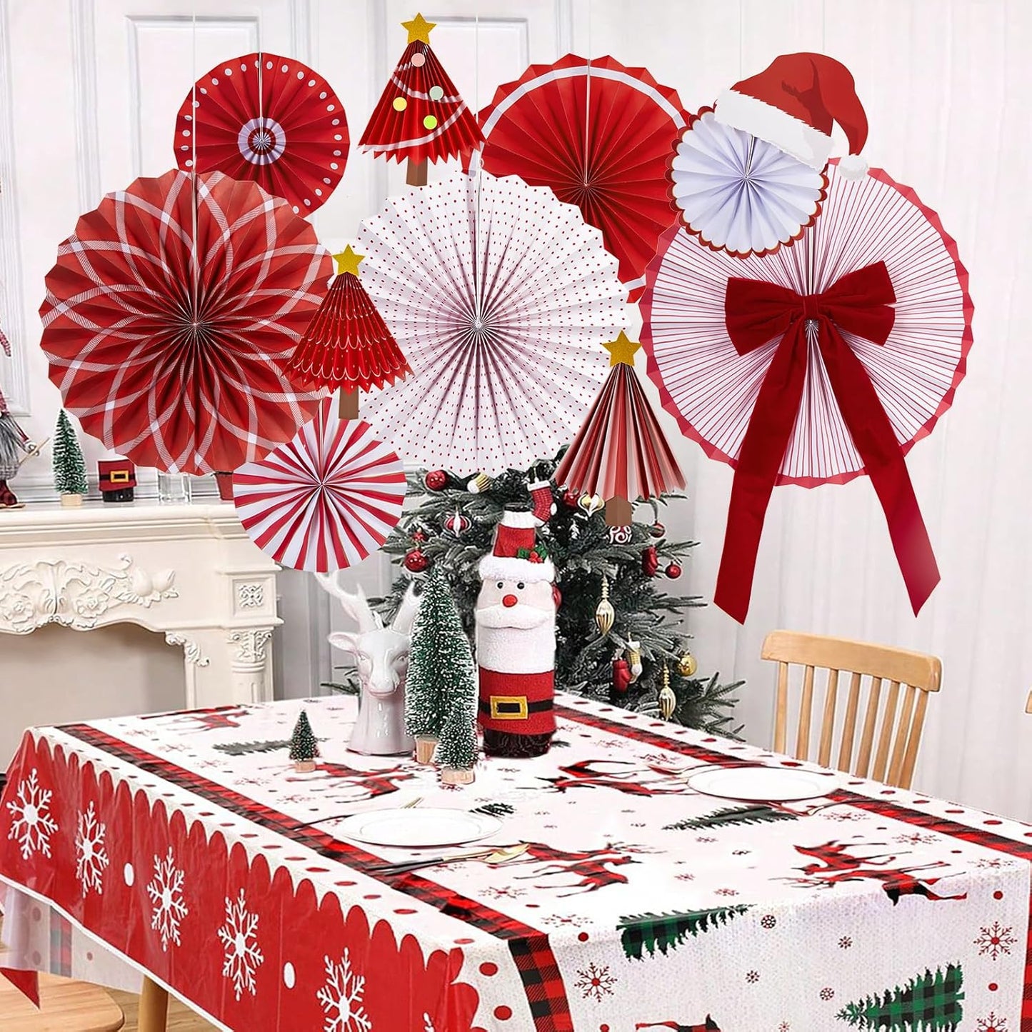Easy Joy Paper Leaves Decorations for Wall Paper Fans Classroom Decoration Leaves Backdrop Decor Wall Decor,Set of 9