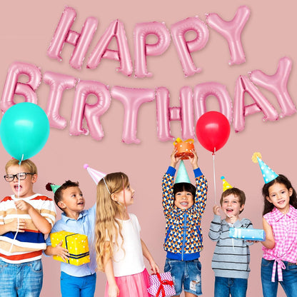 Happy Birthday Balloons Banner, Foil Balloon Personalized Name Letters Balloons Sign Birthday Party Decorations for Women Men Boys Girls Cream