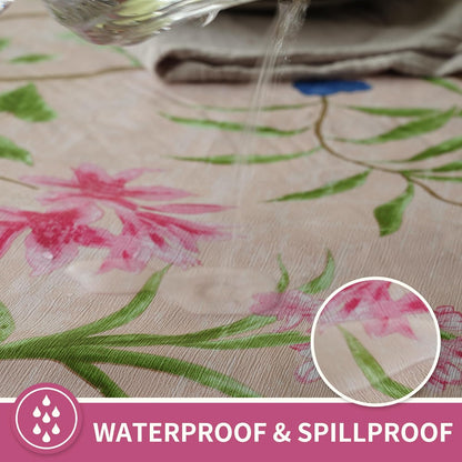 Rectangle Table Cloth,100% Waterproof Tablecloth Oil Proof Spill Proof Vinyl Table Cloth, Wipe Clean Plastic Table Cover for Dining, Camping, Indoor and Outdoor 52" x 70",Leaves