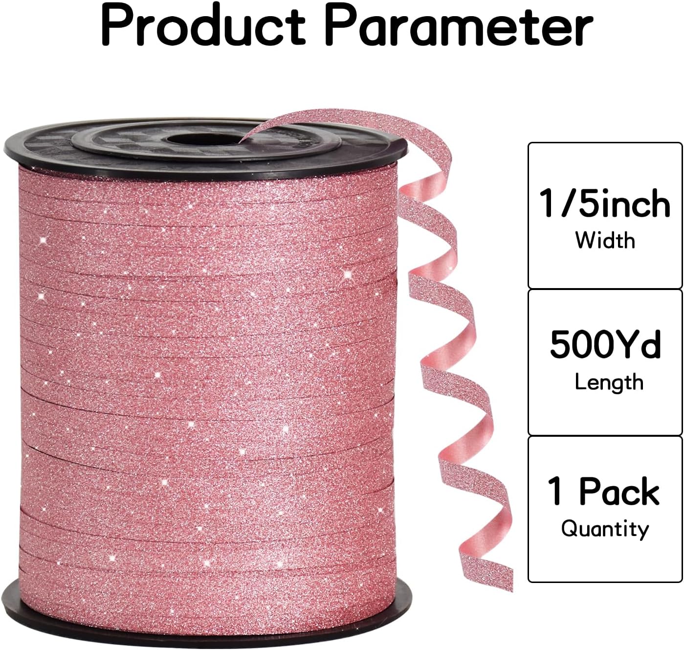 BEISHIDA 500 Yards Red Ribbon Crimped Curling, Balloon String Shiny Metallic Roll for Gift Wrapping Ribbon for Birthday Valentines Day Wedding Mother's Day Party Decorations