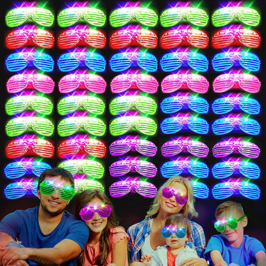 SHQDD 75PCS LED Glasses, Light Up Glasses, 5 Colors party glasses with 3 Light Modes, Glow in The Dark Party Supplies, Neon Party Favors for Birthday Gifts, Party Decorations, New Year, Carnival