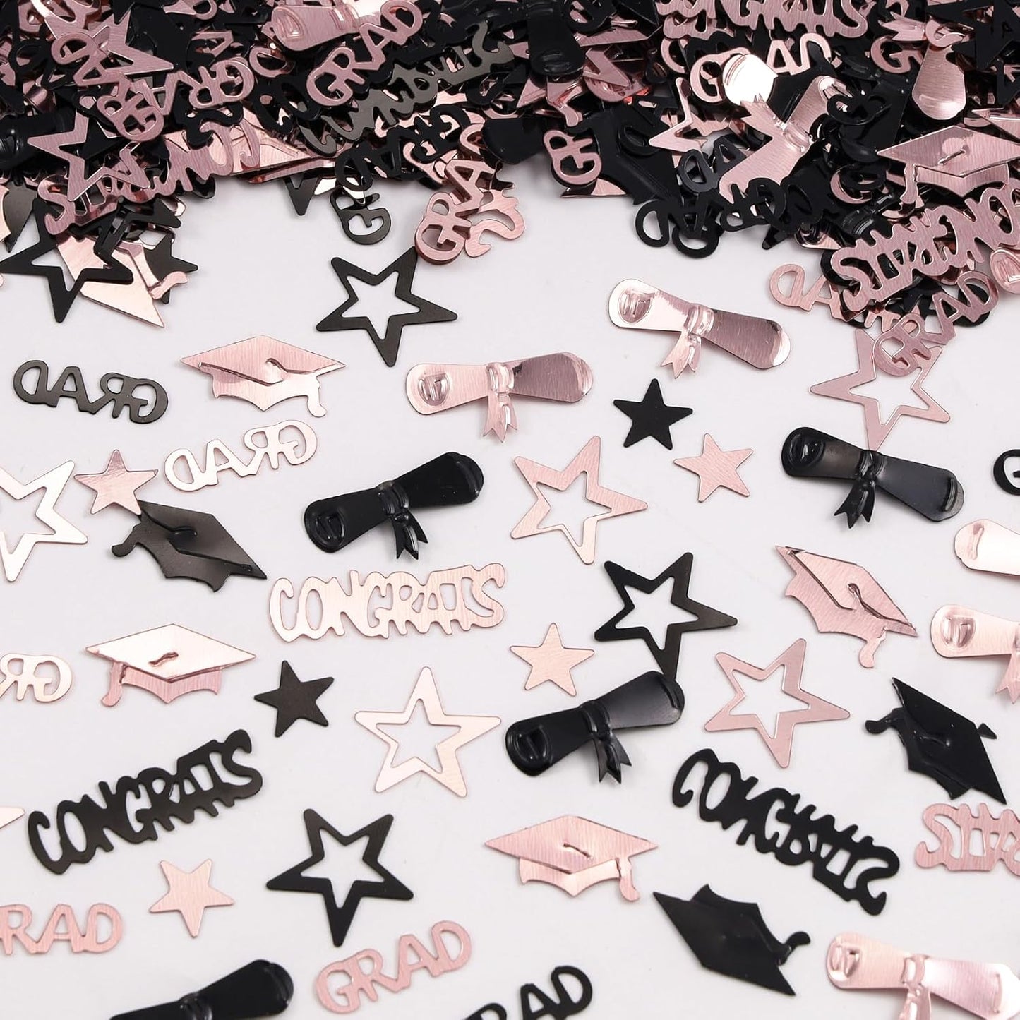 Gold and Black Graduation Confetti 2026, 1000 Pcs Congrats Grad Confetti Class of 2026 Party Table Centerpiece for 2026 Graduation Party Decorations