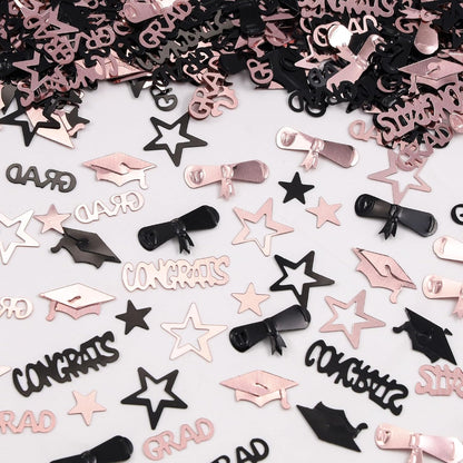 Gold and Black Graduation Confetti 2026, 1000 Pcs Congrats Grad Confetti Class of 2026 Party Table Centerpiece for 2026 Graduation Party Decorations
