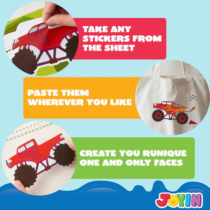 JOYIN 24 Sheets 9"x6" Make a face Stickers for Kids, Make Your Own Stickers with Unicorn, Dinosaur, Sea and Safari Animals, Party Favors Kids Crafts, Goodie Bags Stuffers Classroom Activities