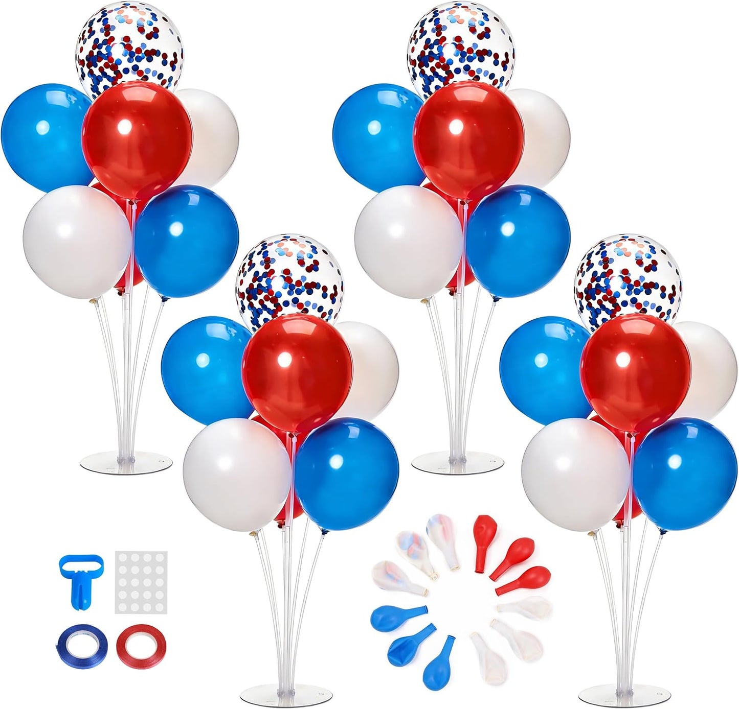 JOYYPOP 4 Sets Balloon Stand Kit For Table, Balloon Sticks with Base Birthday Graduation Party Decorations Wedding