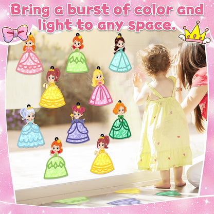 QOUBAI 32 Sets Stars Suncatchers Craft Back to School DIY Stained Glass Window Patriotic 4th of July Paper Craft Home School Classroom Decor Kid Birthday Gift Creative Art Activity Game - Colors A