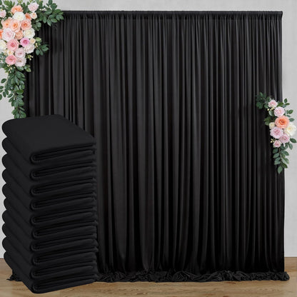 10 ft x 10 ft Wrinkle Free White Backdrop Curtains for Wedding Parties, Polyester Photography Backdrop Drapes for Birthday Parties Stage Backdrop Stand, 2 Panels 5x10FT Background Curtains