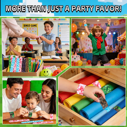 Cartoon Animation Slap Wristband, 24 Pack - Birthday Party Supplies, Cartoon Theme Bracelets Goodie Bag Fillers for Birthday & Theme Parties
