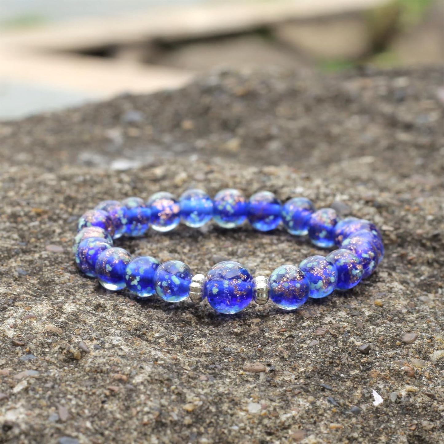 Glass Beaded Bracelet Glowing Bracelet Luminous Beads Bracelet for Women Glass Mermaid Bracelet Bangles Anti Anxeity Healing Energy