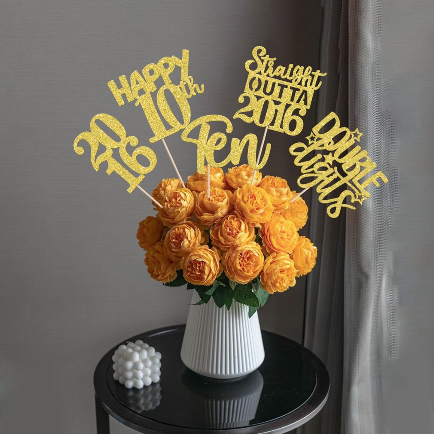 15 PCS 50th Birthday Centerpiece Sticks Fifty Happy 50th Straight Outta 1976 Table Flower Centerpieces Sticks Cheers to 50 Floral Decorations for 50th Birthday Party Centerpieces Supplies Black