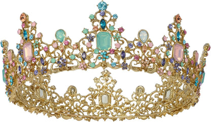 SWEETV Queen Crown for Women - Baroque Wedding Tiaras and Crowns,Jeweled Tiara Crown,Prom Birthday Halloween Hair Accessories