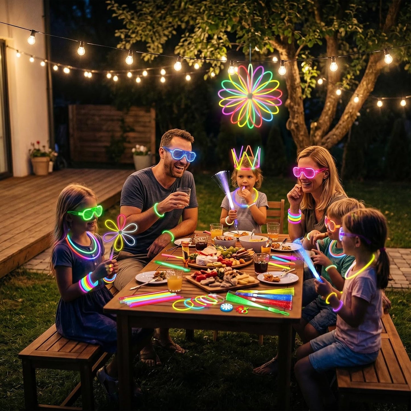 LovesTown 260PCS Glow in the Dark Party Supplies for Kids Adults, Light up Party Favors with LED Glasses Glow Sticks Bulk Finger Lights Light up Rings for Goodie Bags Fillers Raves Accessories