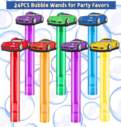 24PCS Animal Bubble Wands for Wild One Birthday Baby Shower Decorations Safari Jungle Theme Party Favors Supplies, Pinata Goodie Bags Filler, Classroom Prizes, Valentines Gifts, Easter Stuffers