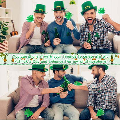 50 Pcs 7.5 Inch Green/White Hand Clapper Plastic Noise Makers for Sporting Events St. Patrick's Party Hand Clappers Noisemakers for St. Patrick's Day Party Favors Birthday Sports Game Celebration