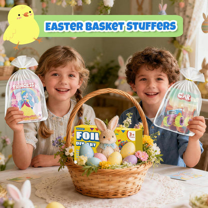 PARTYWIND Party Favors for Kids, 16 Pack Foil Art & Craft Books Bulk for Kids 4-8, Easter Basket Goodie Bag Stuffer & DIY Creative Activity Toys for Kids Birthday Party Favors, Classroom Prizes