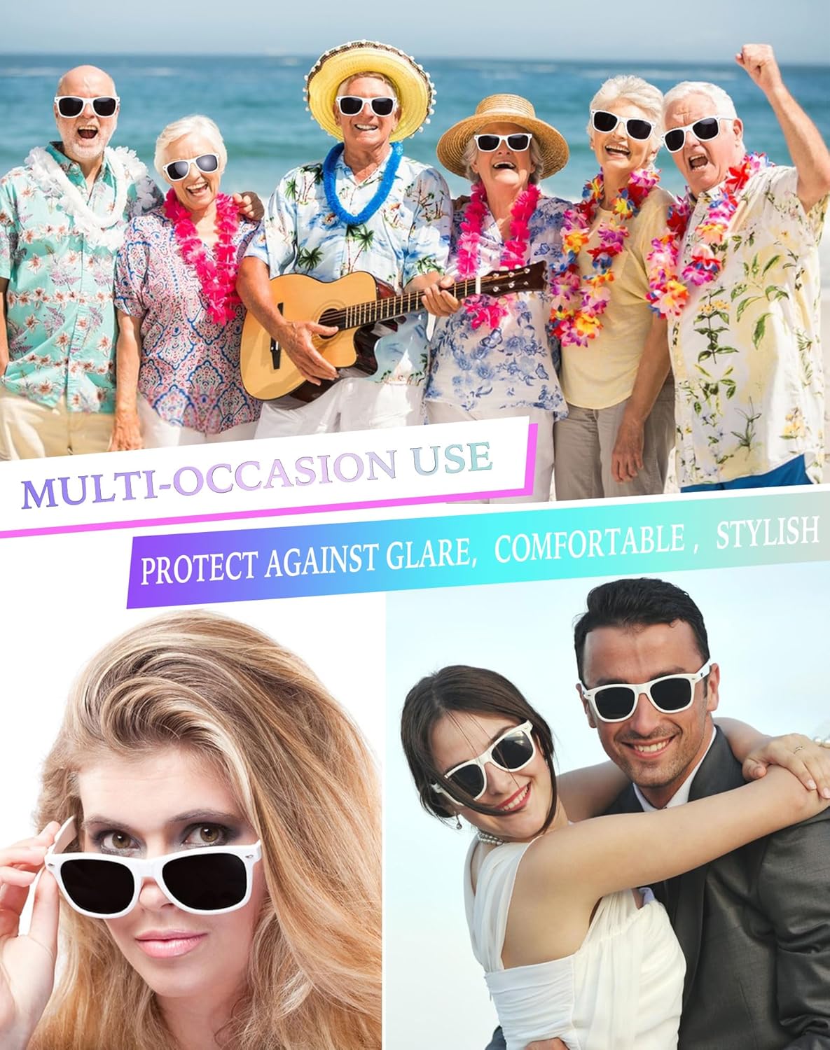 Party Sunglasses Bulk - Adult Retro Plastic Pack of 12 Vintage Sunglasses for Men Women - Party Favors