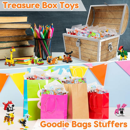 30PCS Mini Animal Building Blocks Summer Party Favors for Kids 4-8 8-12 Birthday Goodie Bags Stuffers Classroom Treasure Box Carnival Prizes Small Toys Bulk Pinata Fillers Return Gifts for Girl Boy