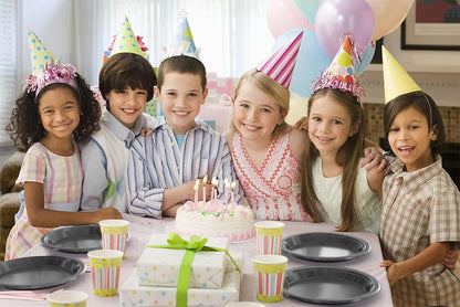 Party Solids Black Plastic Plates For Party 10" Black Disposable Plates For Party Supplies 100 Pcs Plastic Dinnerware Sets Heavy Duty 350 GSM Disposable Dinnerware Set