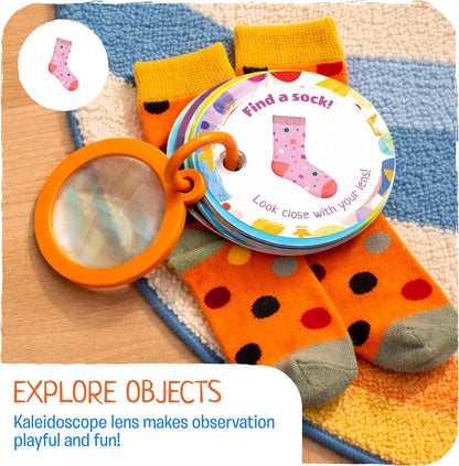 Scavenger Hunt Cards at the Park | Kids Outdoor Activity Cards Game with Magnifying Lens | Nature 2 Year Old Gifts for 2-3 Year Olds | Toddler Games for Boys & Girls