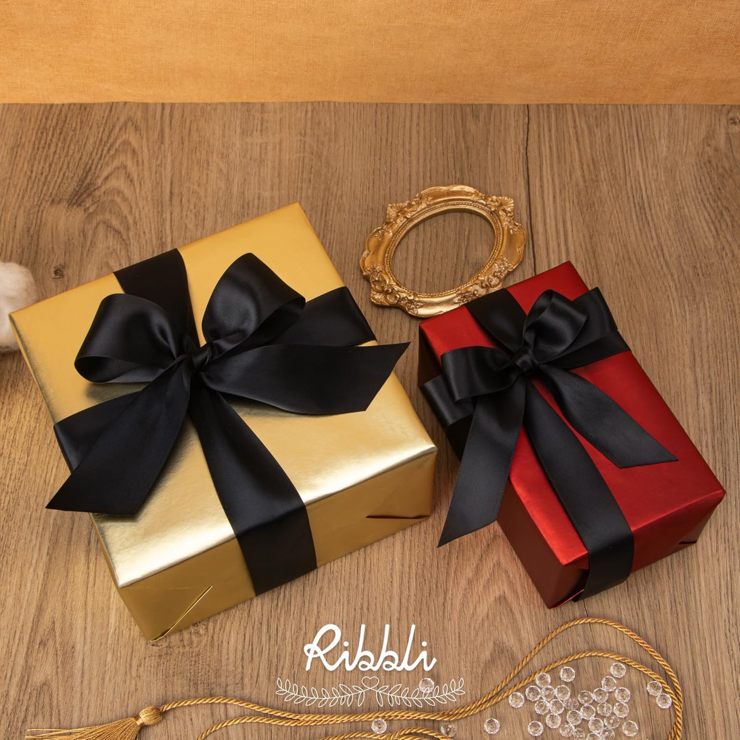 Ribbli Double Faced White Satin Ribbon,3/8” x Continuous 25 Yards,Fabric Ribbon use for Bows Bouquet,Gift Wrapping,Floral Arrangement