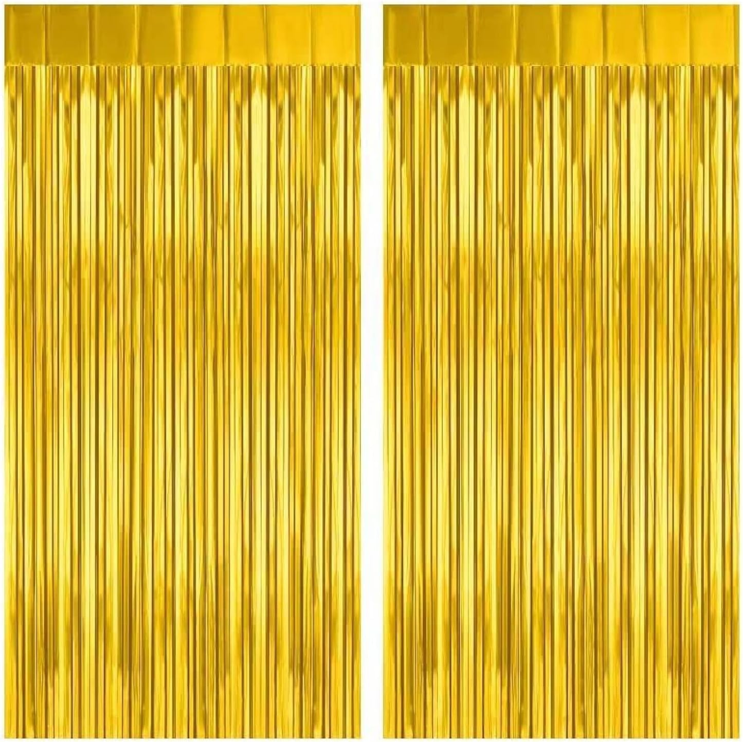 2 Pack 3.2ft x 8.2ft Silver Metallic Tinsel Foil Fringe Curtains, Door Streamer Photo Booth Backdrop for Birthday Graduation Engagement Bridal Shower Bachelorette Baby Shower Party Decorations