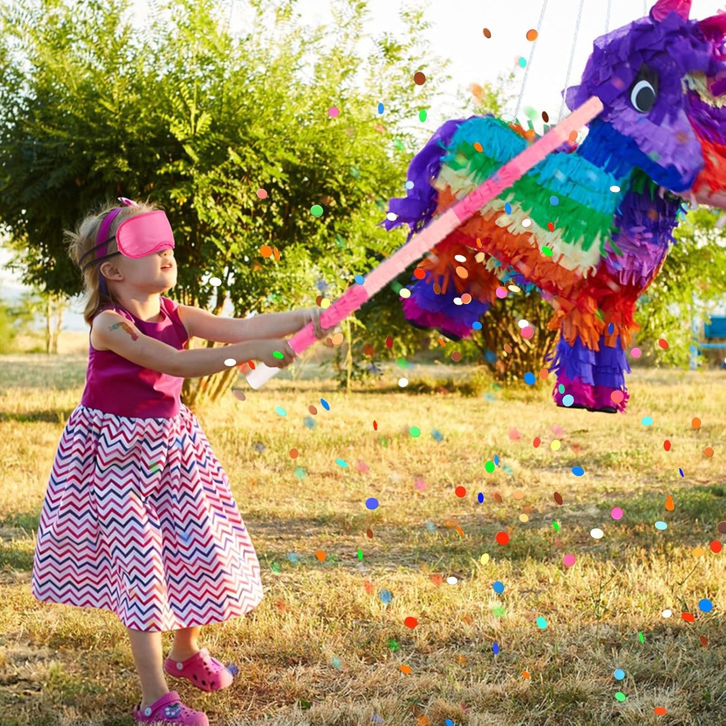 Dinosaur Pinata - Dinosaur Decorations with a Blindfold and Bat for Boys Girls Animal Themed Birthday Party Kids Classroom Game Decorations Supplies (15.7 x 11.4 x 3.1 Inches)