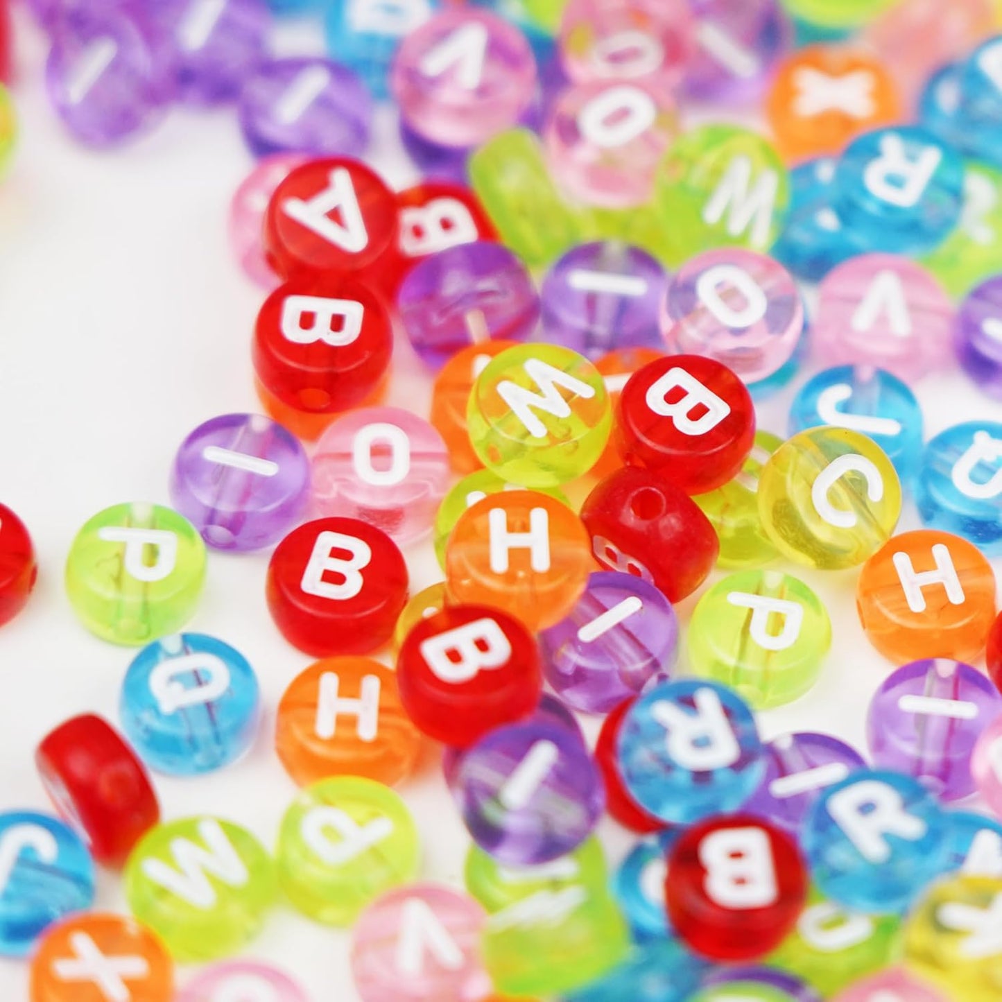 Melius 1450Pcs Acrylic Glow Letter Beads, Alphabetical Glowing in The Dark Beads in 28 Grid Box for Jewelry Making, DIY Bracelets, Necklaces, Key Chains (Glowing, 4x7mm)