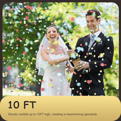 POPUPARTY Champagne Bottle Party gold confetti Popper - 15.3'' (2 Pcs.) - for Birthday,Graduation, Celebration, Wedding, New Year, Party Decoration