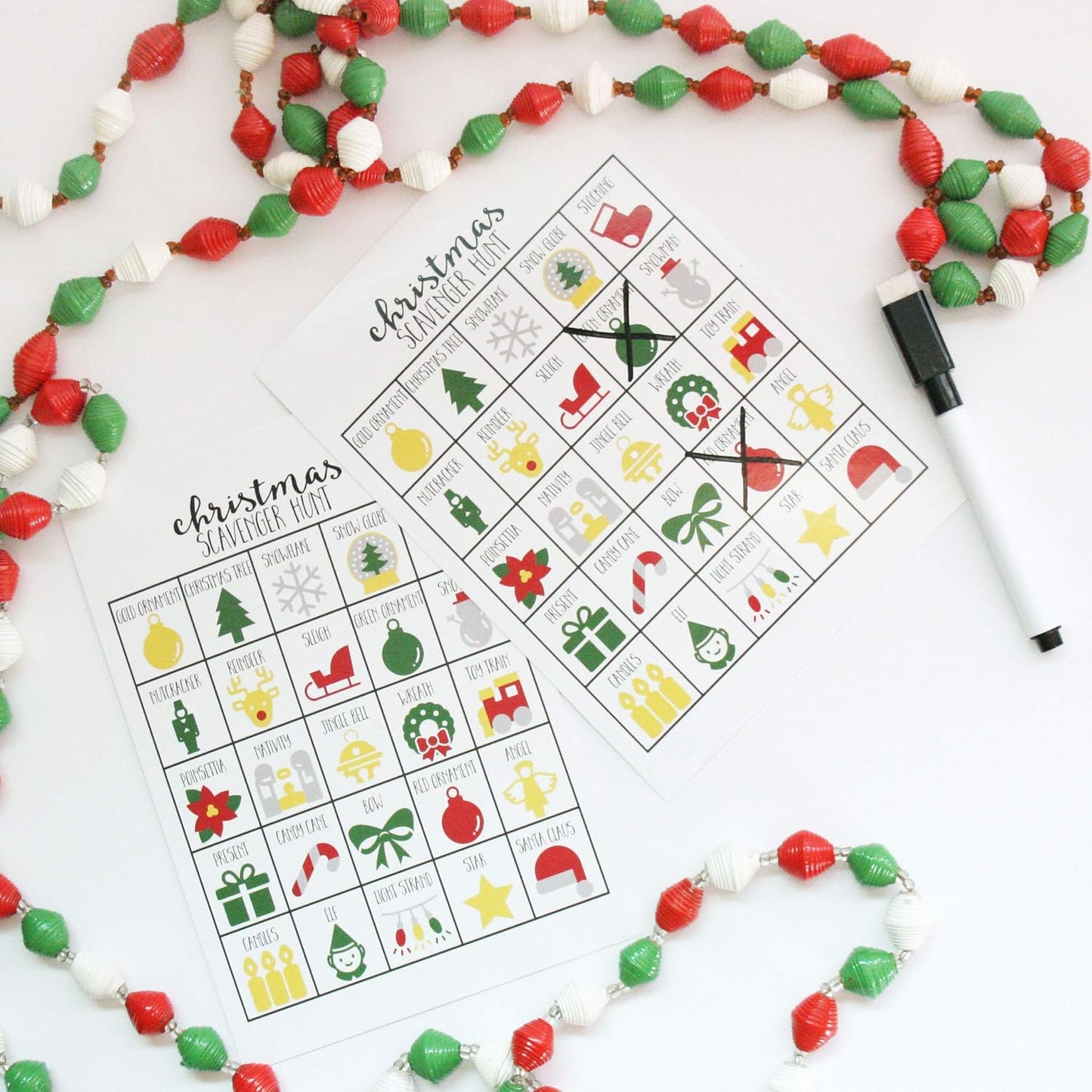Variety Pack set of 20 Scavenger Hunt Games for Kids, Outdoor or Indoor, Road Trip, Travel Activities, Includes Dry Erase Markers and Cards, Family Game Night