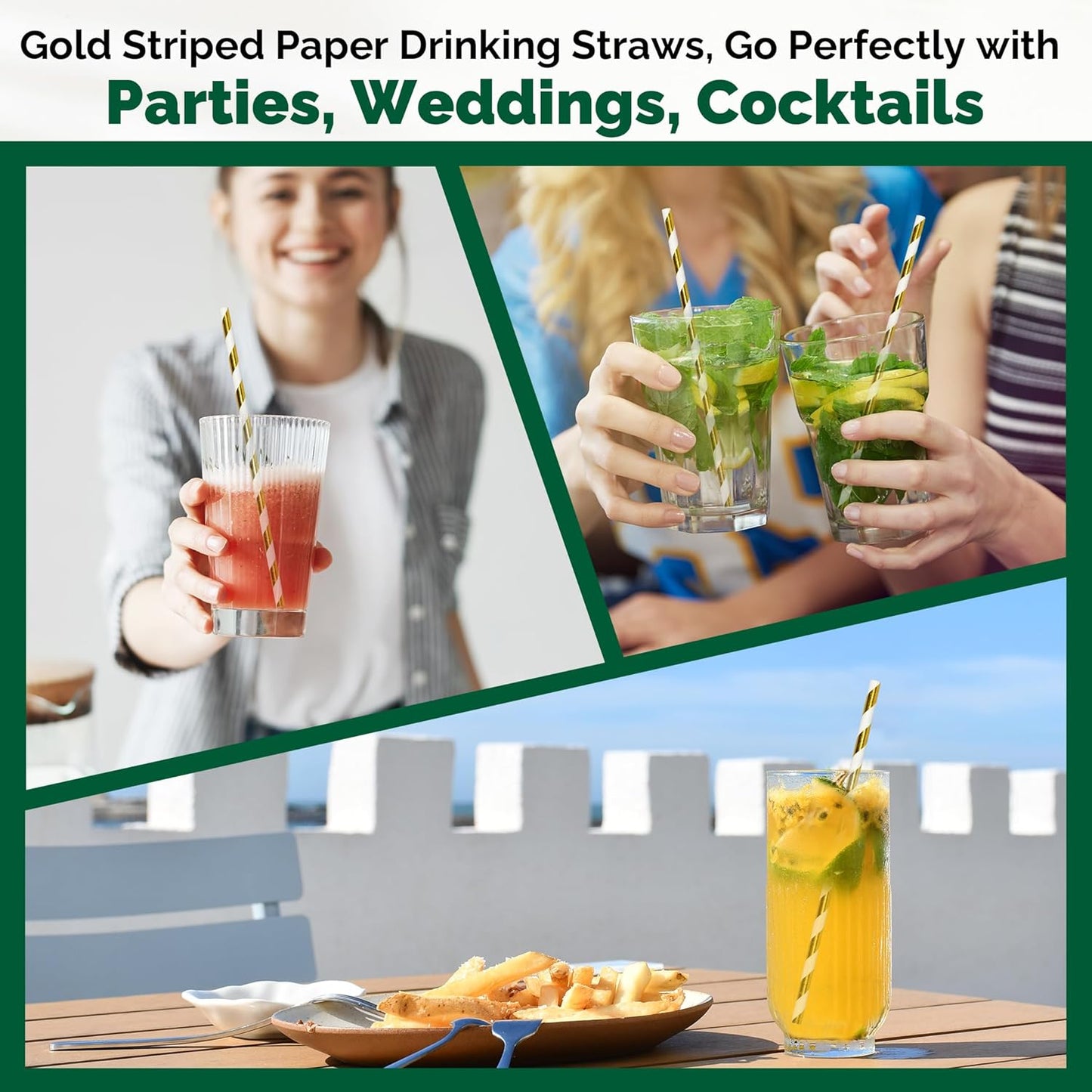 Black Paper Straws 1000 Count - 7.75" x 0.24", 100% Biodegradable & Compostable, Disposable Drinking Straws Bulk - Cocktail, Bars, Restaurants