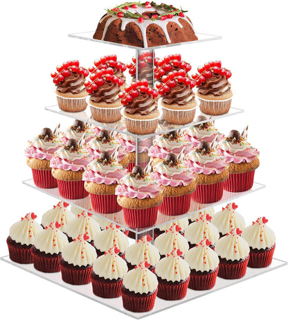 Acrylic Cupcake Tower, 7-Tier Round Cake Stand for 100 Cupcakes, Dessert Display for Parties & Weddings