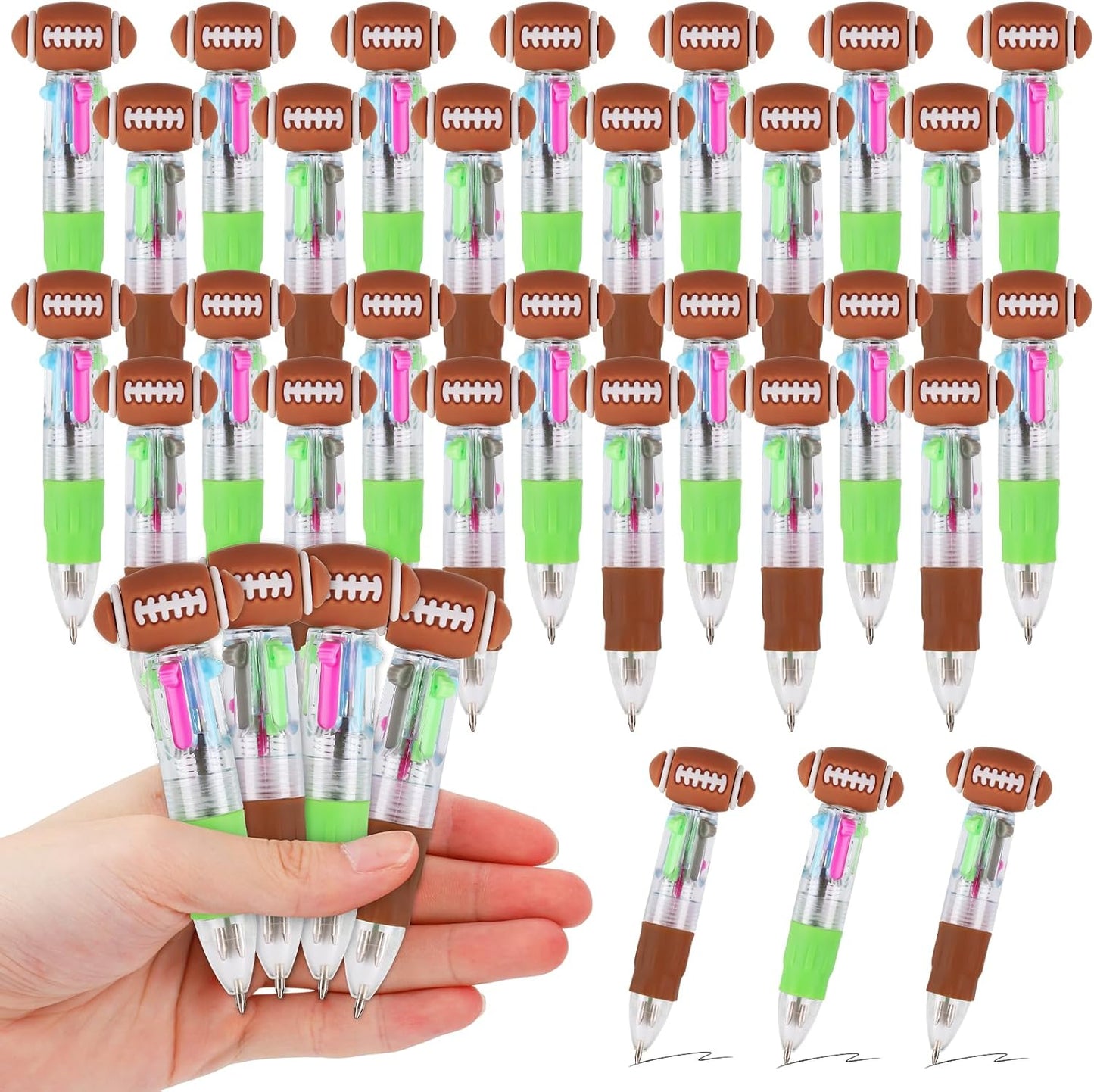 CZWZ 20Pcs Mini Multicolor Pens in One 4-in-1 Cute Pens Bulk for Kids, Fun Kawaii Ballpoint Pens for Birthdays and Children's Party Favors Gifts Teacher School Supplies
