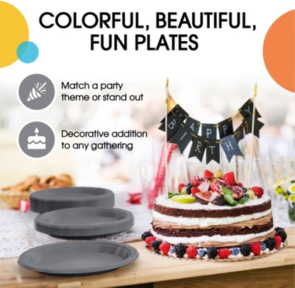 Exquisite Party Solids Red Plastic Plates For Party Supplies 10" Red Disposable Plates Heavy Duty 50 Pcs Plastic Dinnerware Sets Heavy Duty 350 GSM Disposable Dinnerware Set