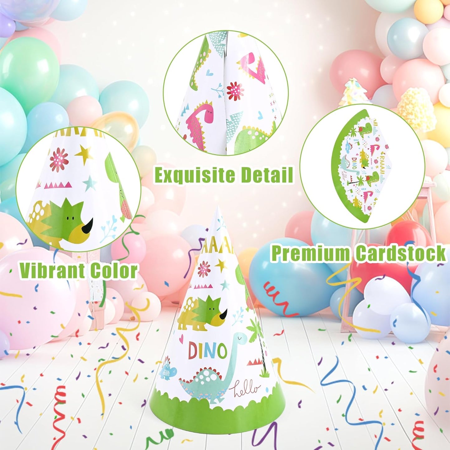 CANREVEL 12 PCS Party Hats for Adults, Party Headwear, Happy Birthday Hats, Birthday Party Decorations for Women Men