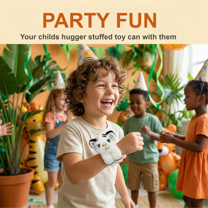 jarbins Animal Slap Bracelets Tiger Plush Kids Pretend Play Bracelets Bulk Toys Wristband for Children Birthday Party Favors