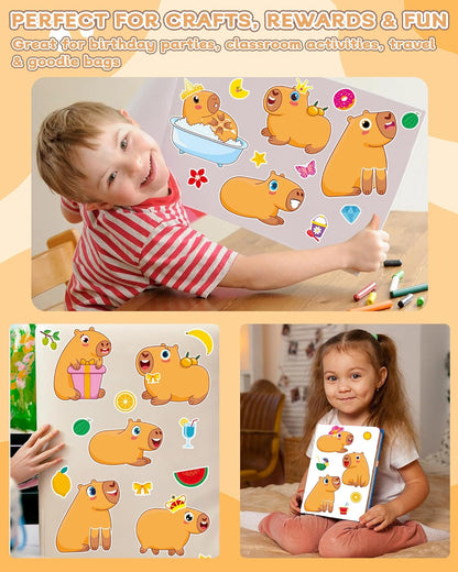 Aowplc 36 Pcs Make-A-Face Sticker Sheets Kids Party Favors Mix and Match Stickers with Dinosaurs, Mermaids, Unicorns, Horses, Farm & Sea Animals for Parties, Birthdays, Classroom Activities & Crafts