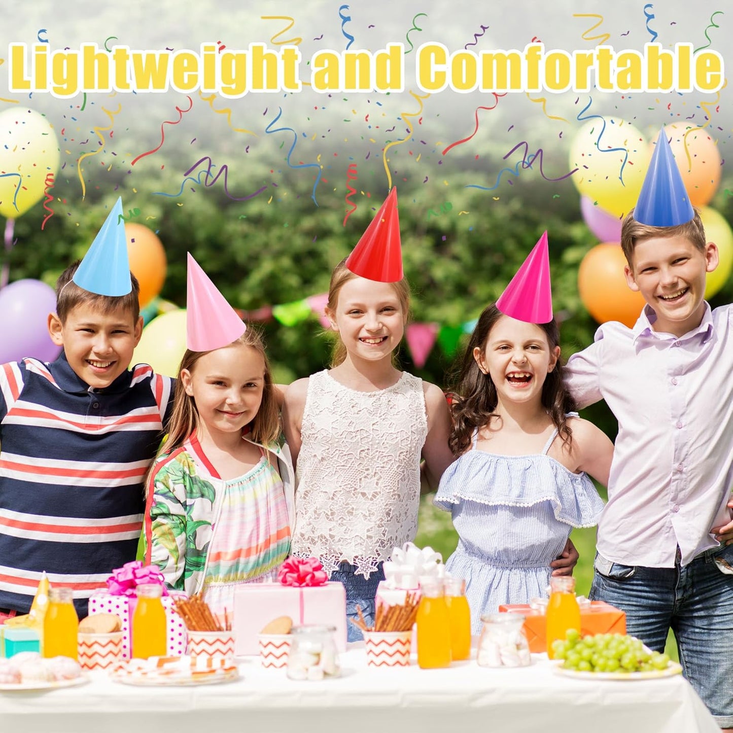 CANREVEL Party Hats for Adults, Birthday Party Headwear Supplies, Cone Hats Bulk for Women Men
