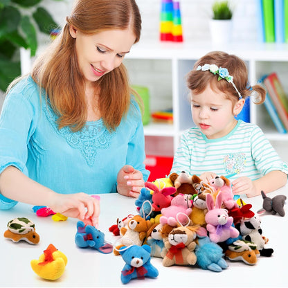 JoyRapt 24 Pack Small Stuffed Animals Bulk Gifts for Kids (2.3/2"-2.5/3.5" Each), Birthday Party Favors Toys for Classroom Prizes, Goodie Bag Pinata Fillers, Carnival Treasure Box Toys (24PCS)