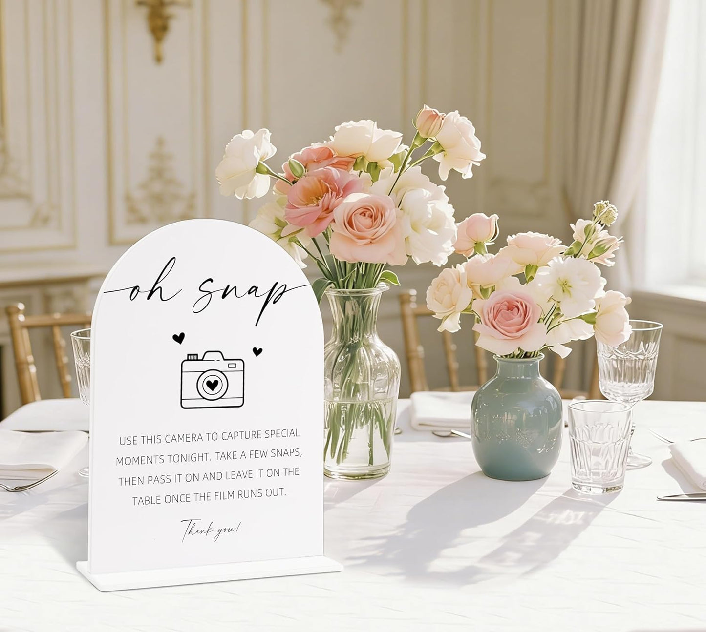 Sign Our Bible Wedding Sign, White Acrylic Wedding Guest Book Sign, Bridal Shower Decor, Elegant Arch Acrylic Table Top Signs for Reception Marriage Engagement Party Decorations